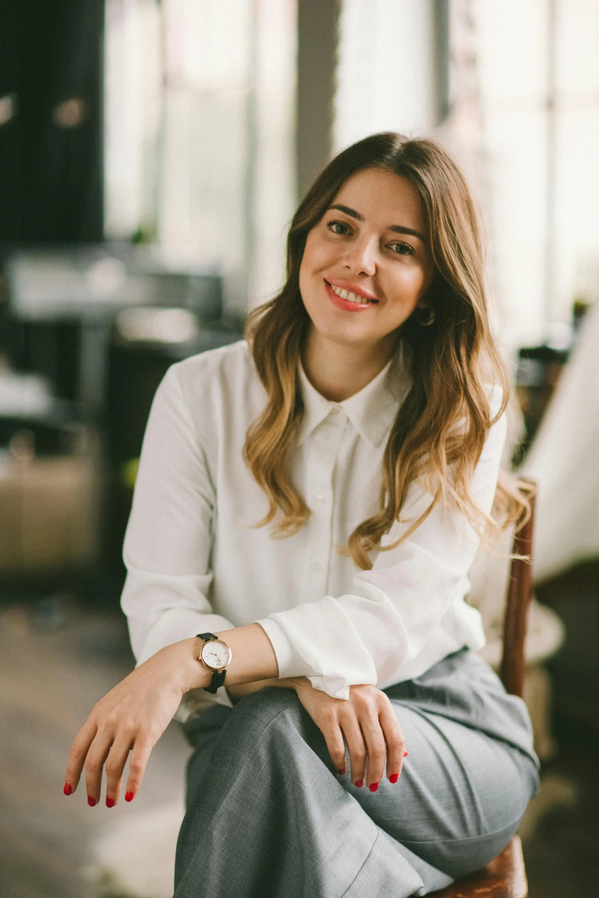 A portrait of a graduate assistant on her first day at work